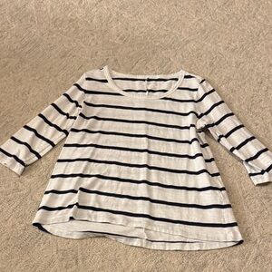 Vineyard Vines Black and White Striped Long Sleeve Tee